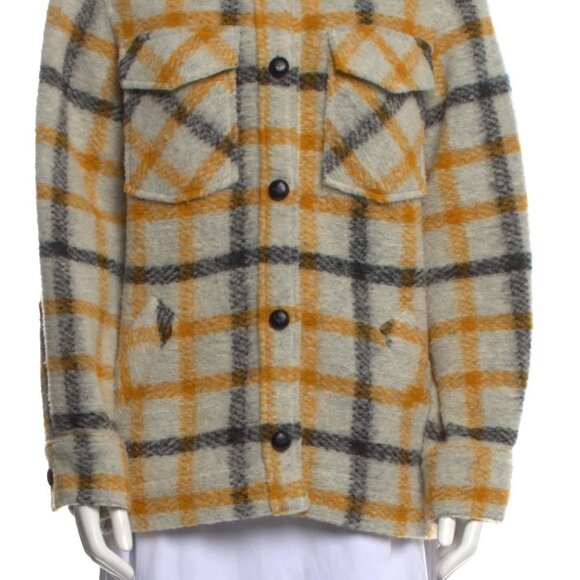 Isabel Marant Gast Shirt Jacket in Yellow Plaid 38 6 - Picture 6 of 12